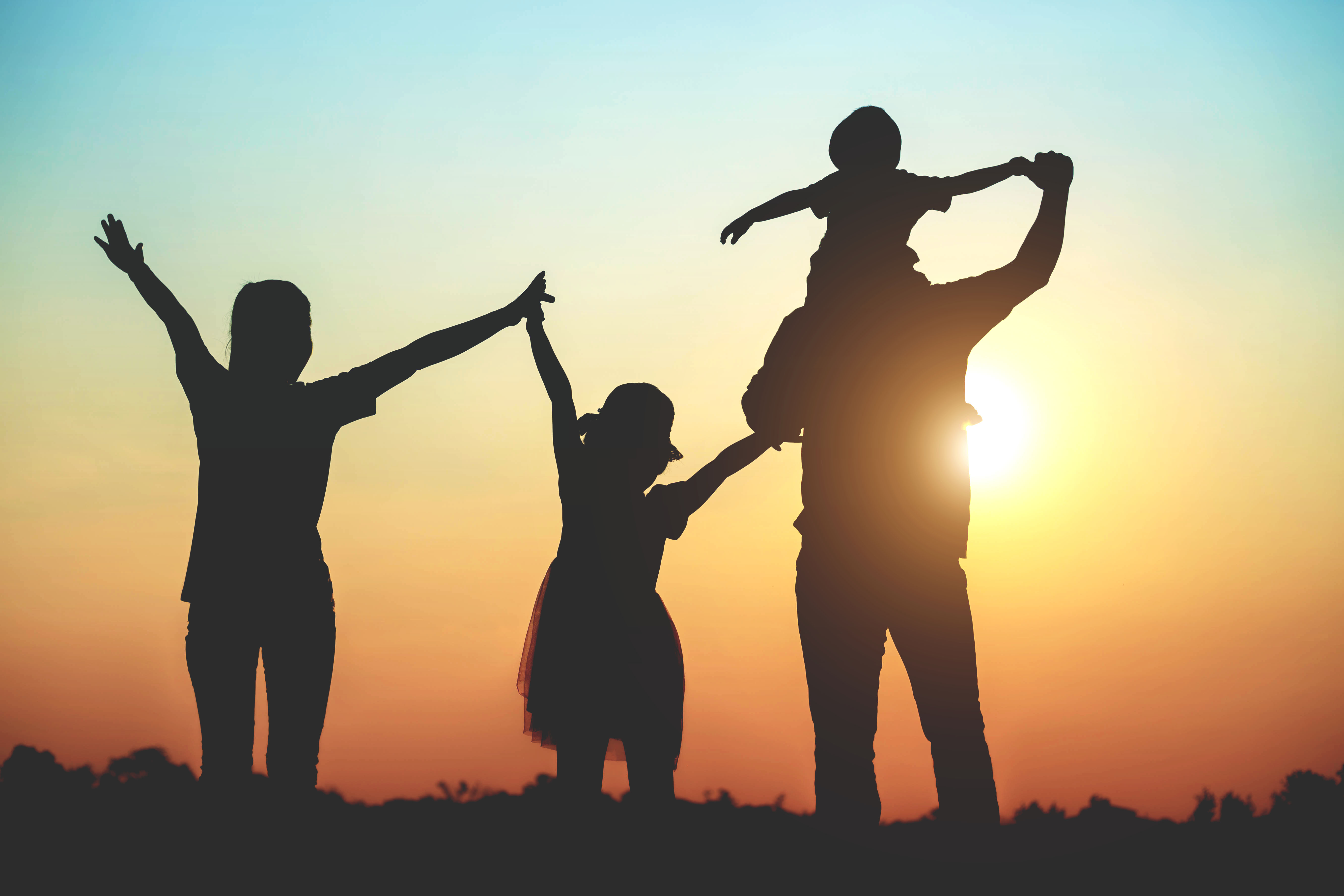 Family at sunset